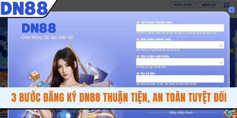 3 bước đăng ký DN88 thuận tiện, an toàn tuyệt đối