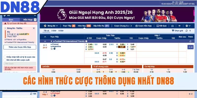 Các hình thức cược thông dụng nhất DN88