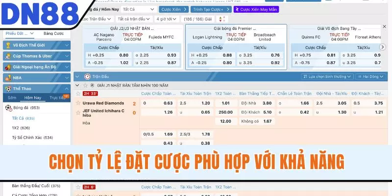 Chọn tỷ lệ đặt cược phù hợp với khả năng